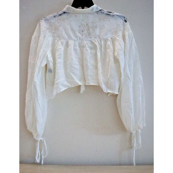 Maeve x Anthropologie 046256 Women's One Size White Cropped Lace Shrug - Picture 2 of 14